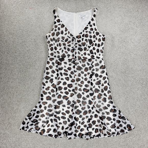 Kate Young Target Dress Womens 10 Leopard Print Fit Flare Baby Doll Chic Flirty - Picture 1 of 16